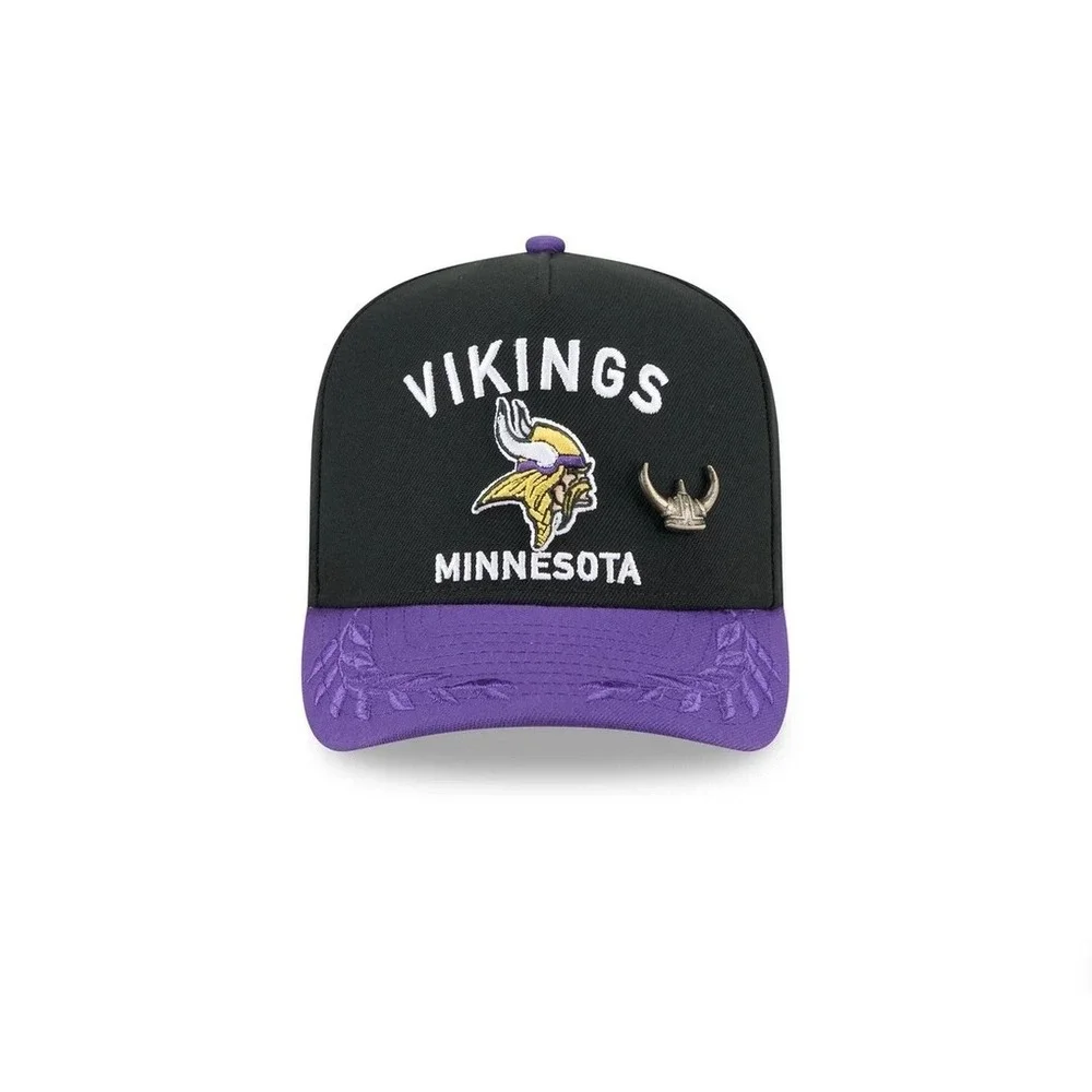 New Era 59FIFTY Minnesota Vikings Draft A-Frame Fitted Hat‎ Black 8 w/ Pin